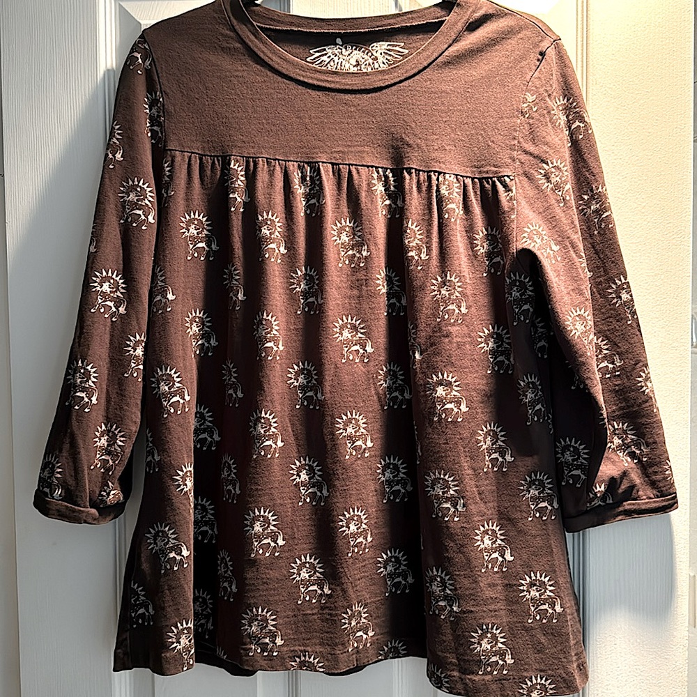 Drifter (brand) cotton bohemian/hippie baby doll top.